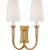 Delphia Large Double Arm Sconce in Hand-Rubbed Antique Brass with Linen Shade Designer: Thomas O'Brien Height: 17"...
