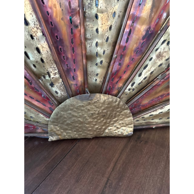 Silas Seandel Sculptural Artisan Brutalist Copper Fireplace Screen Fan For Sale - Image 4 of 7