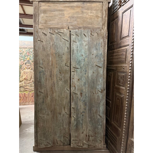Antique Doors Mid Century Teak Exterior Door With Frame For Sale - Image 11 of 12