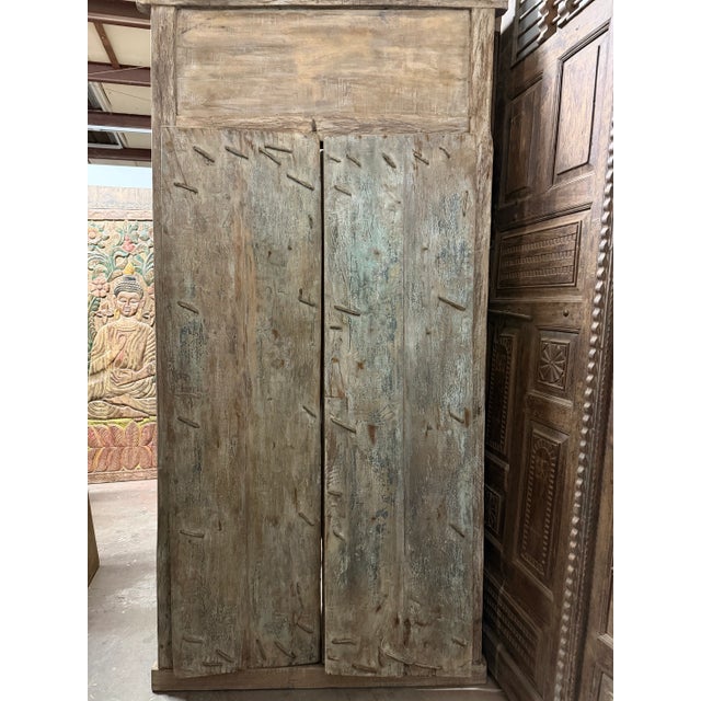 Antique Doors Mid Century Teak Exterior Door With Frame 94.5x45.5 For Sale - Image 11 of 12