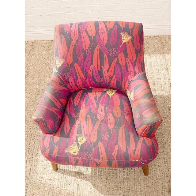 Purple Botanical Accent Chair For Sale - Image 8 of 12