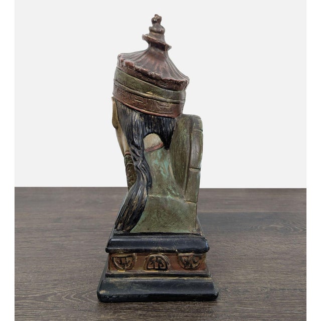 Pair of Vintage Bookends With Asian Inspired Busts For Sale - Image 15 of 18