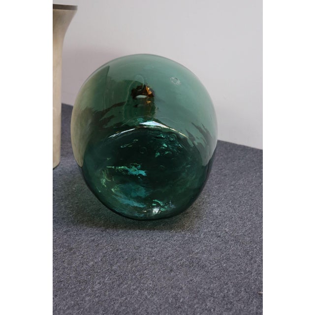 Large Vintage Teal Aqua Green French Demijohn / Carboy For Sale - Image 4 of 12