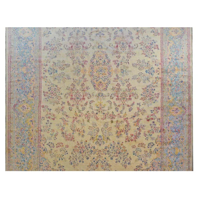 Persian Large Early 20th Century Kirman Rug For Sale - Image 3 of 11