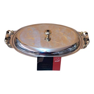 Stainless Steel and Gold Tray from Giorinox, 1985 For Sale