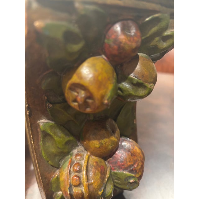 Ready to Hang Late 19th Century Barbola-Style Fruit Motif Decorative Corbel / Architectural Ornament – 9” For Sale - Image 14 of 18