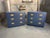 1960s Henredon Campaign Nightstands / Bachelor Chests – Refinished in Sherwin-Williams Naval, Pair For Sale - Image 12 of 12