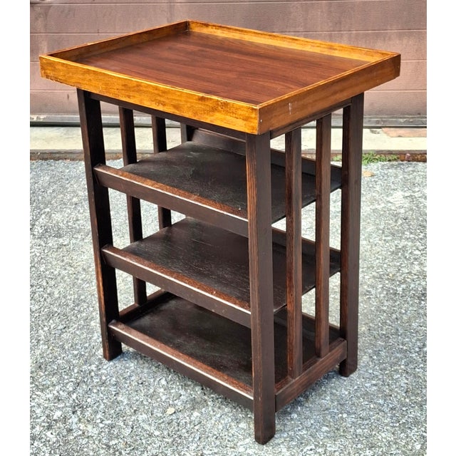 Late 20th Century 20th Century Arts and Crafts Oak Four Tier Etagere Side Table For Sale - Image 5 of 7