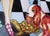 Pop Art Wallflowers by Zoa Ace | Oil on Canvas Painting of figures dancing with women and animals For Sale - Image 3 of 4