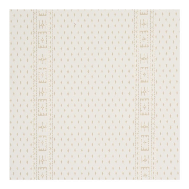 Schumacher Indah Batik Wallcovering in Neutral For Sale
