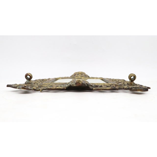 Early 20th Century Early 20th Century Rococo Revival Bacchus Cast Brass Wall Mirror For Sale - Image 5 of 6