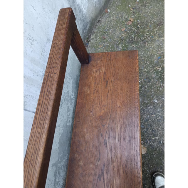 Antique Oak Church Pew For Sale - Image 10 of 18