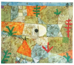 Paul Klee Vintage 1967 Authentic Abstract Lithograph Print " Southern Garden " 1921