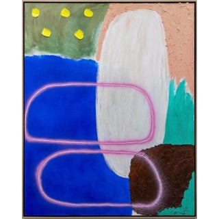 Blue Abstract Oil Painting by Piper Bridwell "You Light My World" For Sale