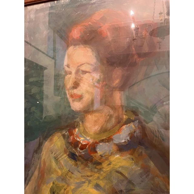 Pastel painting by Heribert POTUZNIK (1910-1984) Depicted is a portrait of a woman, sitting looking into the distance...