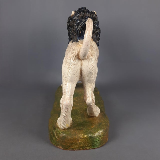 Large Majolica Roaring Lion Sculpture, Italy, 20th Century For Sale - Image 4 of 13