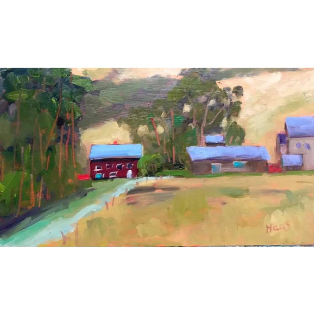 Contemporary Oil Painting Landscape, Bodega Bay Farm, Original Oil For Sale