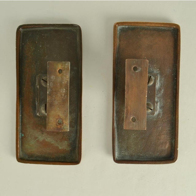 Brutalist Bronze Push Pull Door Handles and Letterbox with Dynamic Relief, 1970s, Set of 3 For Sale - Image 14 of 18