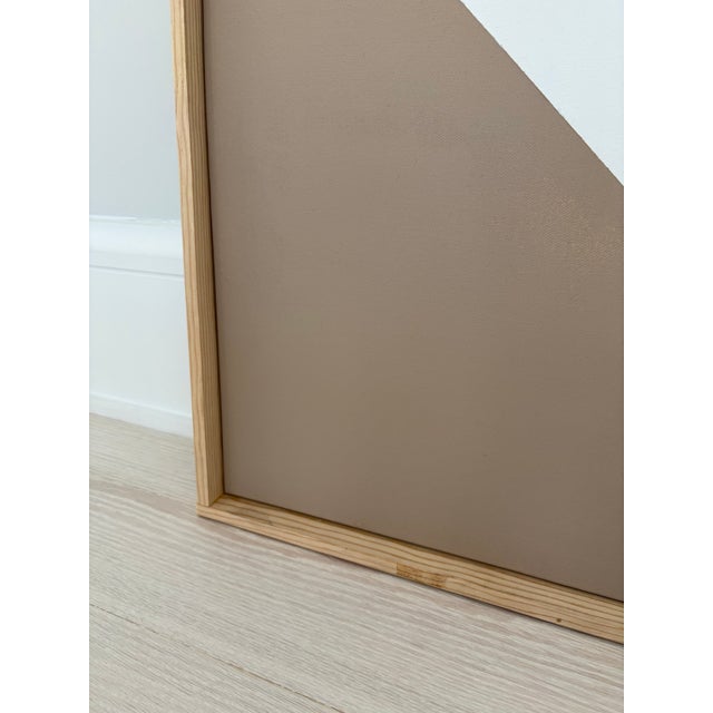 2020s Abstract Contemporary Geometric Hard Edge Triptych Painting, Wood Framed, Signed Lee Fine For Sale - Image 5 of 10