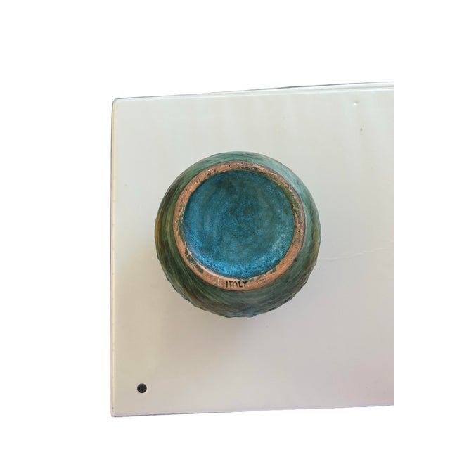 Turquoise Alvino Bagni Ceramic Urn With Top From His “Sea Garden Collection For Sale - Image 8 of 8