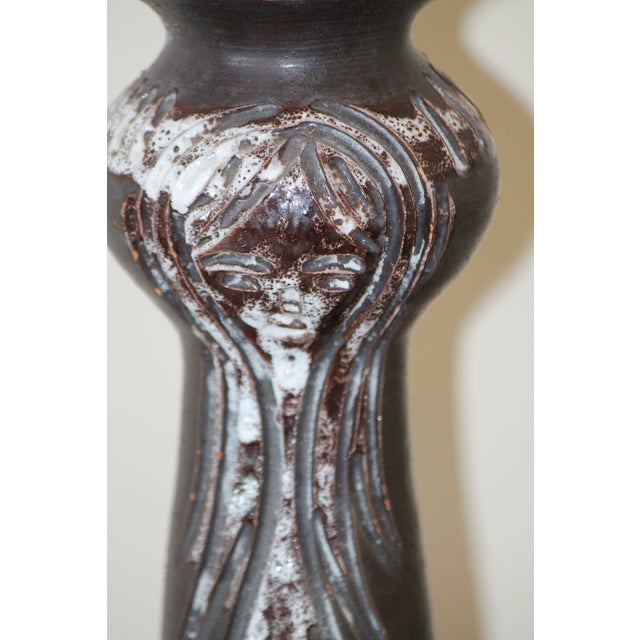 Mid-Century Modern Outstanding Mid-Century Italian Sgraffito 8" Vase For Sale - Image 3 of 9