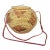 Vintage African Coiled Straw Lidded Two Tone Orange Hand Woven Covered Basket With Straps For Sale
