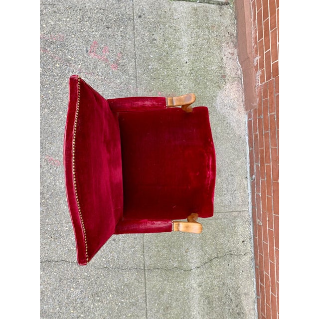 Red Pair of Antique Os De Mouton Arm Chairs For Sale - Image 8 of 12