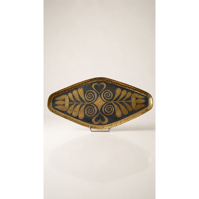 Brown Decorative Tray by Willy Steinlin, Switzerland, 1960 For Sale - Image 8 of 8