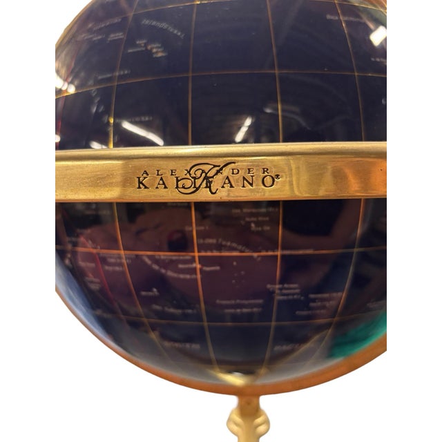 Alexander Kalifano Gemstone on Brass Tripod Stand For Sale In New York - Image 6 of 6