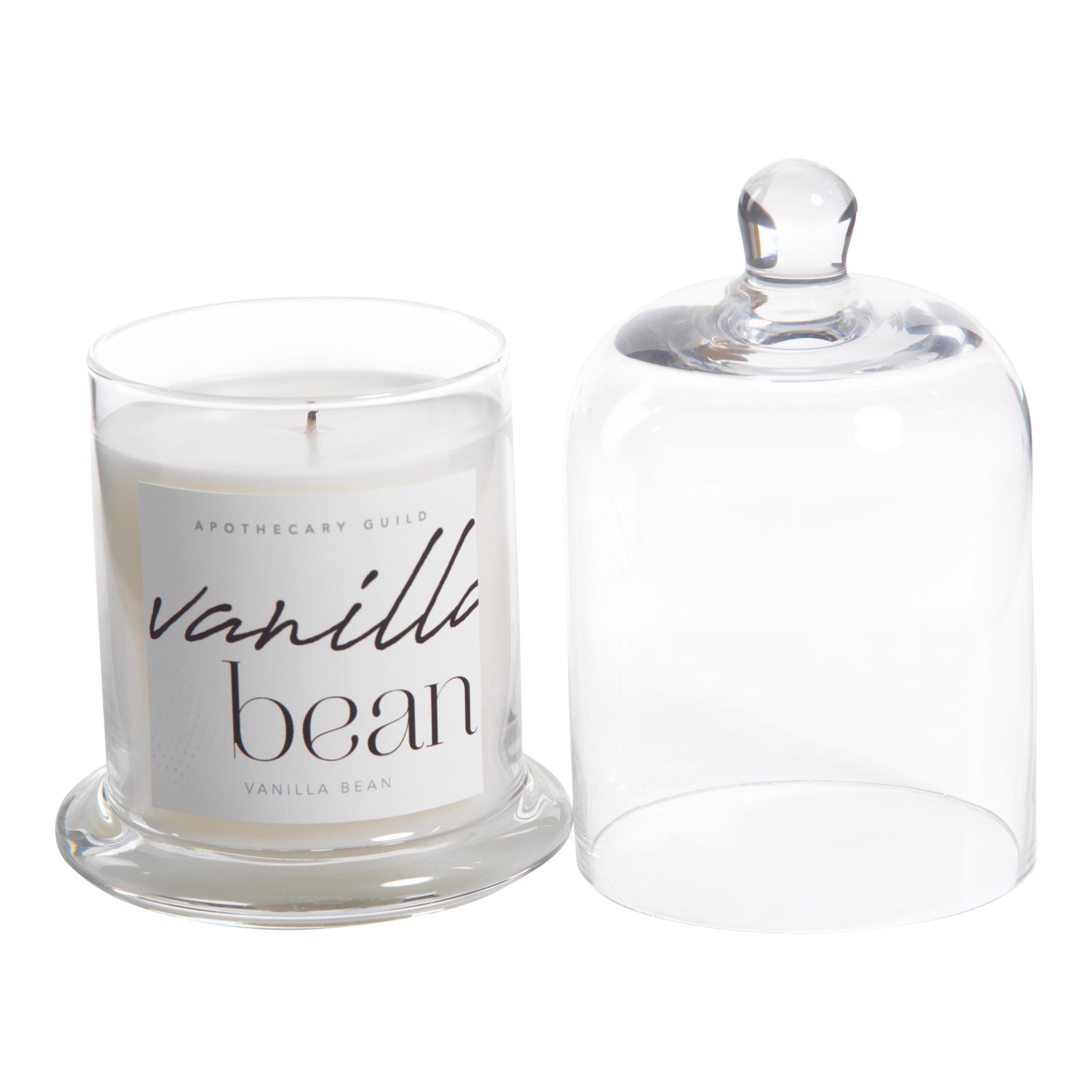 Vanilla Bean Scented Candle Jar with Glass Dome Chairish