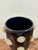Striking monumental vintage Italian Murano art glass vase featuring a dramatic glossy black body adorned with sculptural...