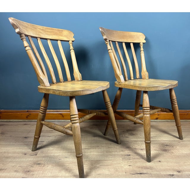 Vintage Beech Farmhouse Dining Chairs, 1950s, Set of 2 For Sale - Image 15 of 18