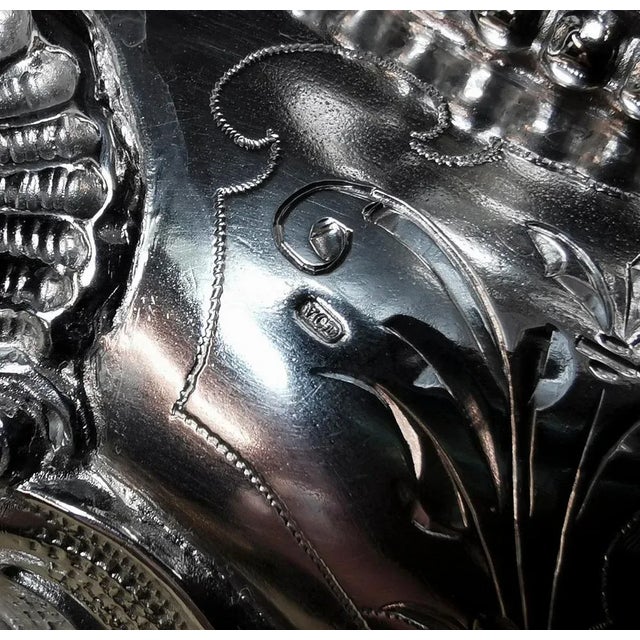 Silver Viennese Art Nouveau Silver Centerpiece with Original Glass Bowl, 1900s For Sale - Image 8 of 9