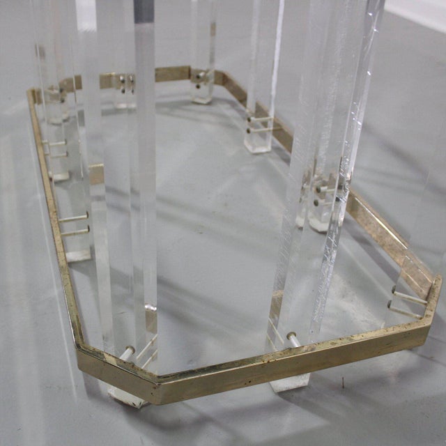 Charles Hollis Jones Lucite and Brass Dining Table For Sale In Tampa - Image 6 of 8