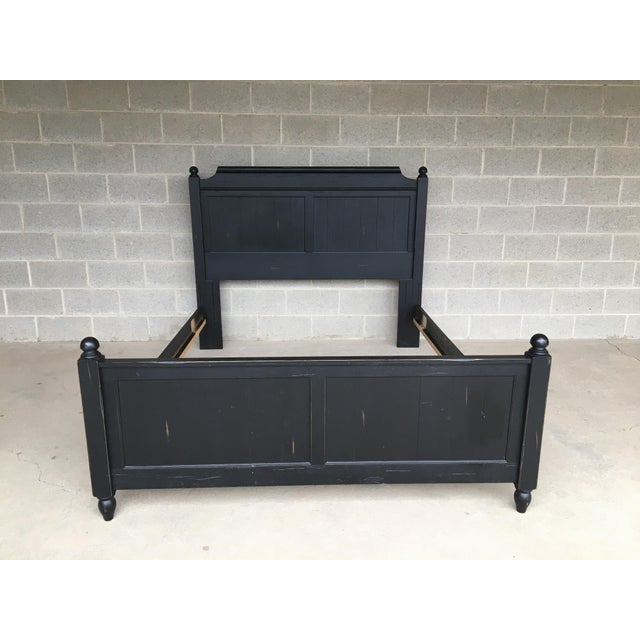 Broyhill Attic Heirlooms Black Distressed Double Bed Frame Chairish