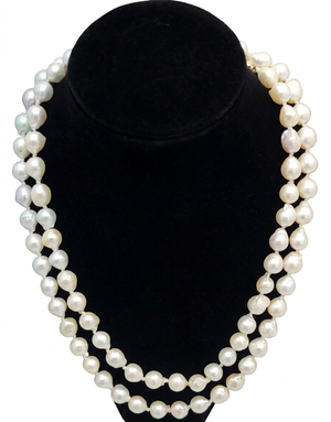 1970s Opera Strand Semi Baroque Pearls, 36"