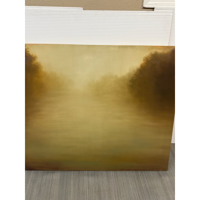 Aondrea Maynard Evening's Gold Oil on Wood Painting, Original For Sale - Image 10 of 12