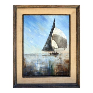 1970s Sailboat Seascape by Jaqueline Kammerer Cattaneo For Sale