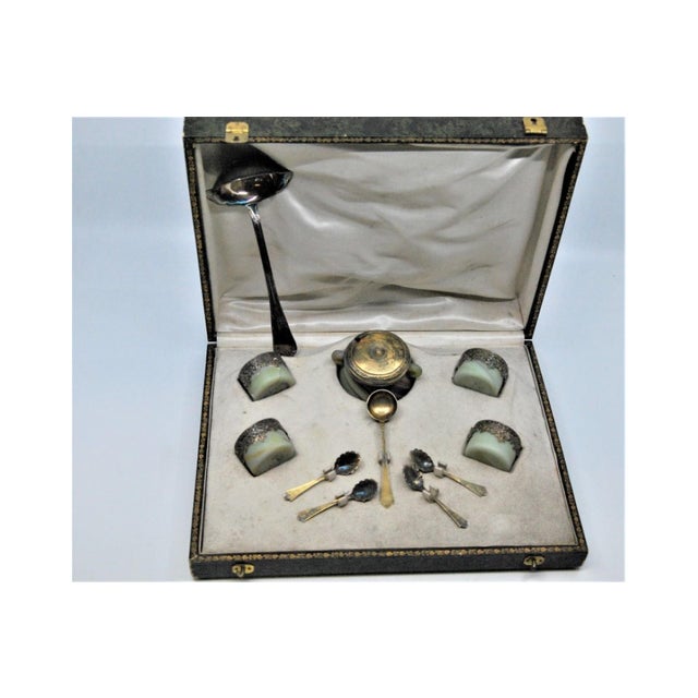 Silver Salt and Pepper Shakers with Glass Cores and Spoons, Set of 11 For Sale - Image 4 of 11