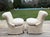 Custom Scallop Backed, Skirted Slipper Chairs in Cloud Dancer Damask, a Pair For Sale - Image 13 of 18