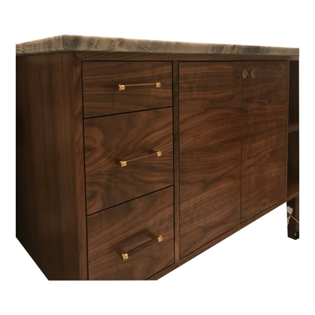 48" Handmade Walnut Bathroom Vanity - Modern Mid-Century Sink Cabinet For Sale