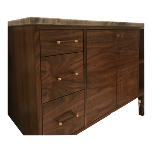 48" Handmade Walnut Bathroom Vanity - Modern Mid-Century Sink Cabinet