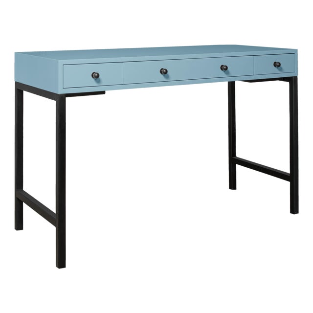 Maple Writing Desk - Pool Blue For Sale