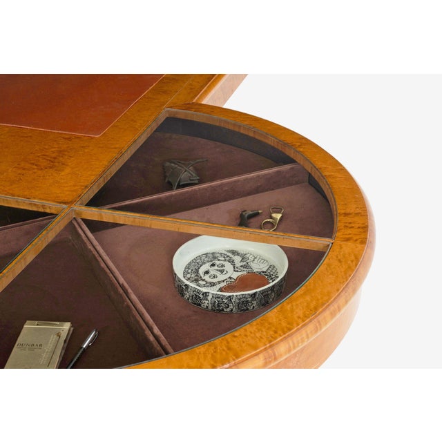 Wood Michael Graves Unique Burl Maple Pedestal Vitrine Desk, 1990c. For Sale - Image 7 of 12