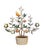Vintage, Italian tole espalier, espaliered fruit (apple) tree. Features an espaliered tree, adorned with apples, blossoms...