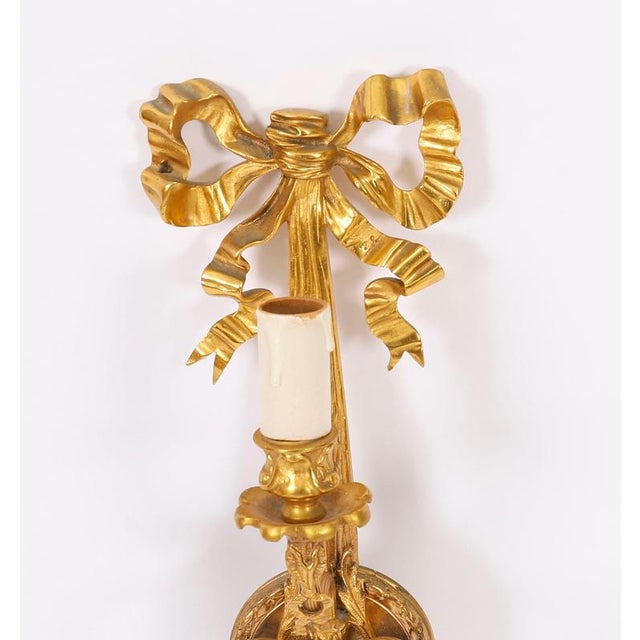 Antique 19th Century Ormolu 3-Branch Wall Lights Sconces, Set of 2 For Sale - Image 4 of 10