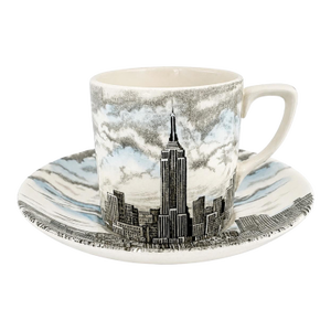 Vintage Johnson Brothers Empire State Building Nyc Demitasse Cup & Saucer