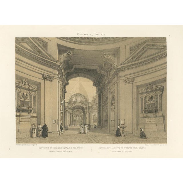 Rome Church Interior – Santa Maria degli Angeli, Benoist 1869 This monumental interior view shows the Church of Santa...