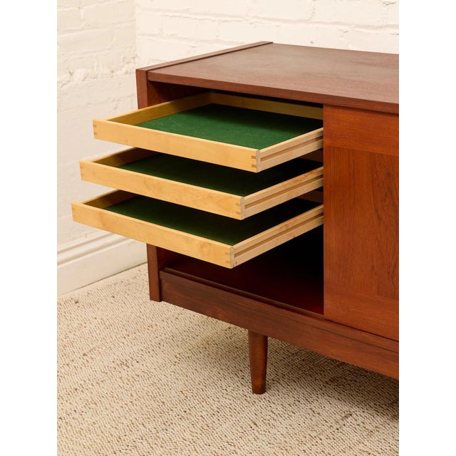 Vintage Teak Credenza With Two Sliding Doors For Sale - Image 12 of 12