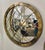 Timeless Modern Convex Brass Cage Wall Mirror, showroom floor samle